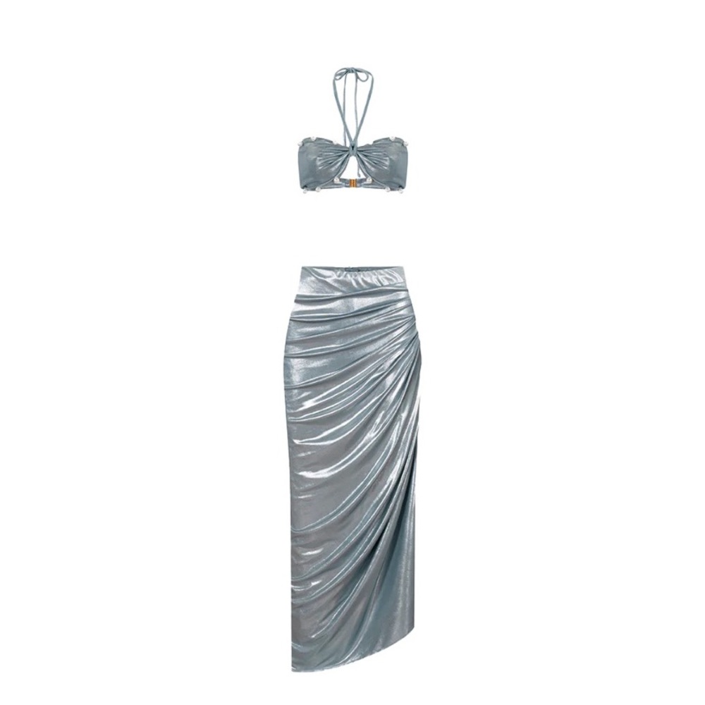 NWT Shiny Green Cartagena Dress Resort Wear - Picture 2 of 3